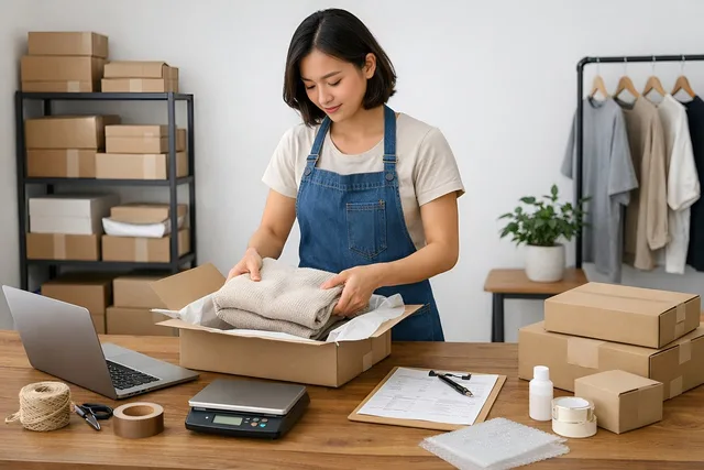 small business, e commerce, order packing, business owner, online store, packaging, shipping orders, home business, startup, entrepreneur, workspace, wooden desk, natural light, productivity, order fulfillment, retail, small business owner, logistics, packaging process, handmade business, training material. Local business marketing: ASA and CAP Code rules